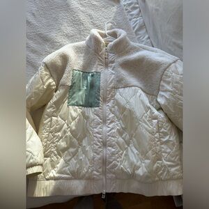 Athletic jacket with fuzzy top